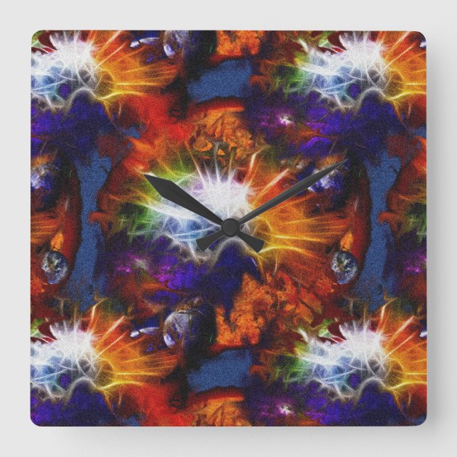 Space Travel Square Wall Clock (Front)