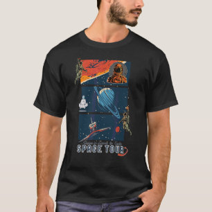 Space Travel Vintage Astronaut Retro Rocket Planet T-Shirt