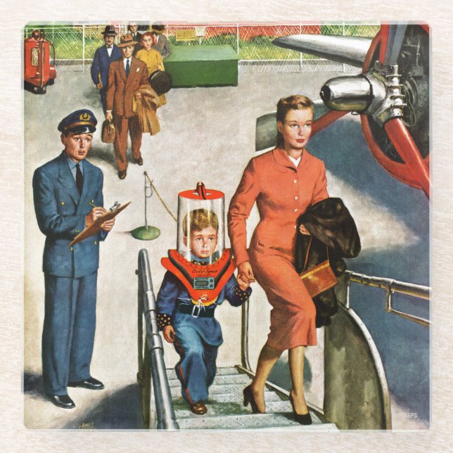 Space Traveller Glass Coaster (Front)