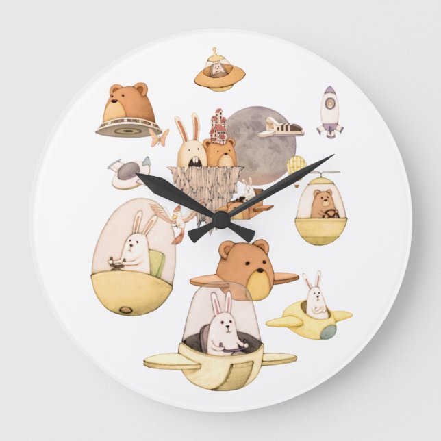 Space Trip Acrylic Wall Clock (Front)