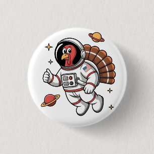 Space Turkey Astronaut Gobbler Thanksgiving 3 Cm Round Badge