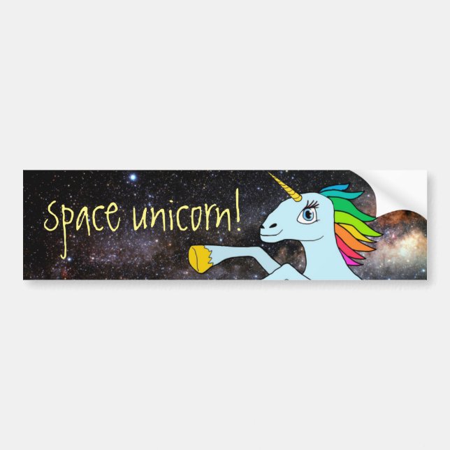 Space Unicorn! Bumper Sticker (Front)