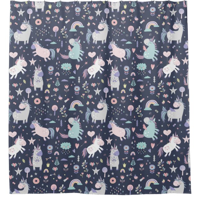 Space Unicorns  Shower Curtain (Front)