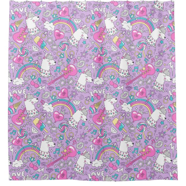 Space Unicorns  Shower Curtain (Front)