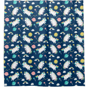 Space Unicorns Shower Curtain
