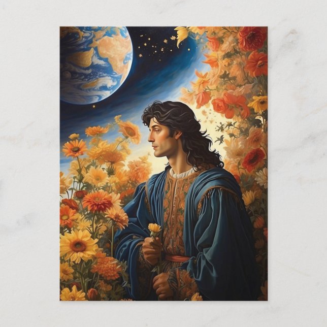 *~*  Space Universe Heal AP50 Young Man Postcard (Front)