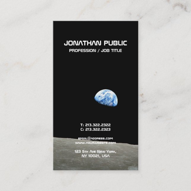 Space Universe Science Physics Elegant Design Business Card (Front)