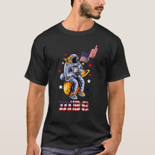 Space USA Astronaut Moon Flag Dibs 4th of July T-Shirt
