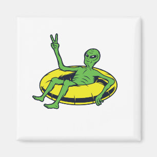 Space Vacation Alien Magnet