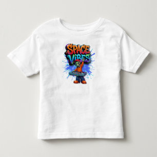 Space Vibes Alien DJ Music Streetwear Design Toddler T-Shirt