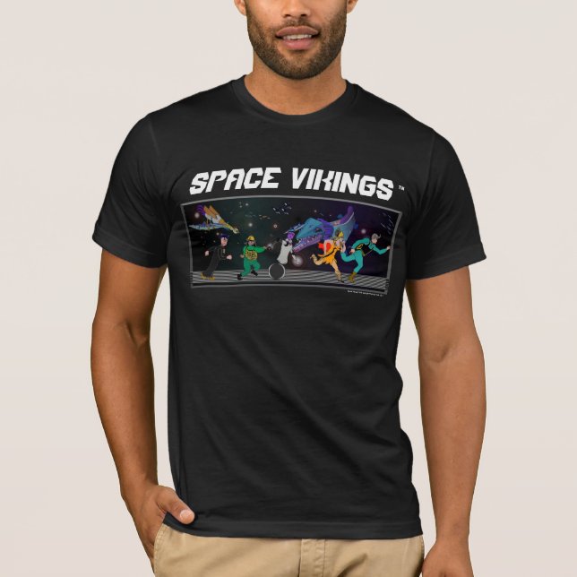 Space Vikings Crew on the Run BLACK SHIRT (Front)
