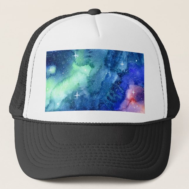 Space Watercolor Art Hat (Front)