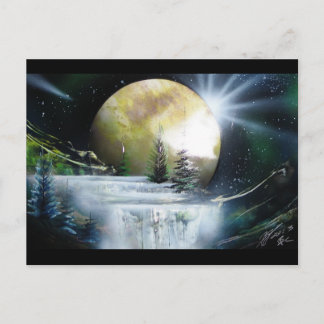 Space waterfall postcard