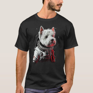 Space West Highland White Terrier on Galaxy Astron T-Shirt