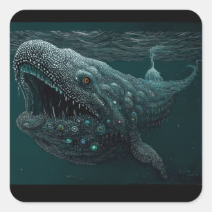 Space Whale Square Sticker