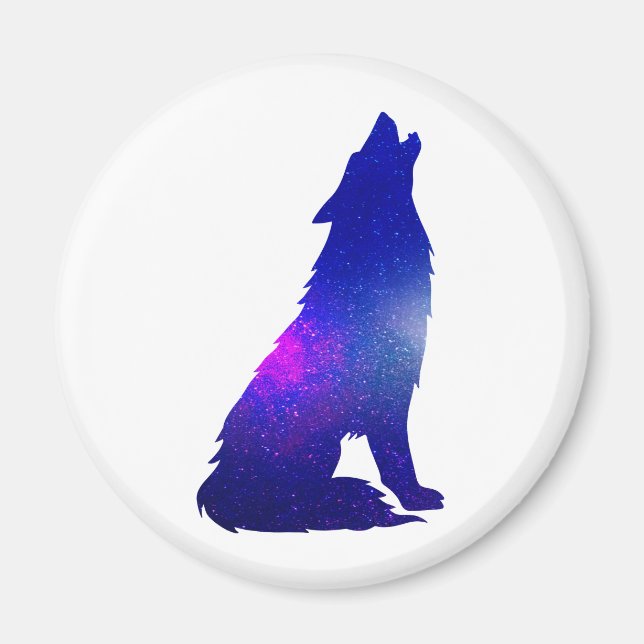 Space Wolf howling - Choose background color Magnet (Front)