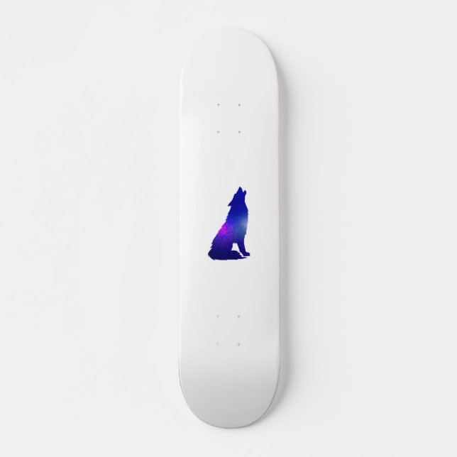 Space Wolf howling - Choose background color Skateboard (Front)