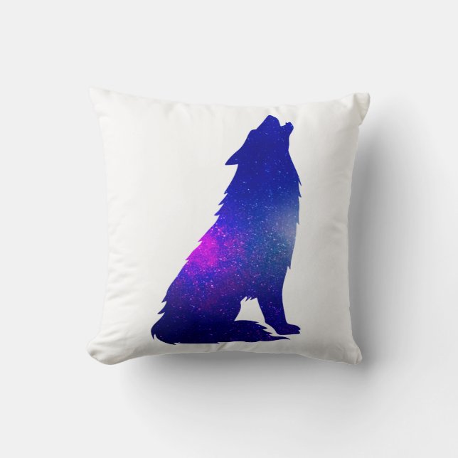 Space Wolf howling - Choose background colour Cushion (Front)