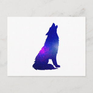 Space Wolf howling - Choose background colour Postcard