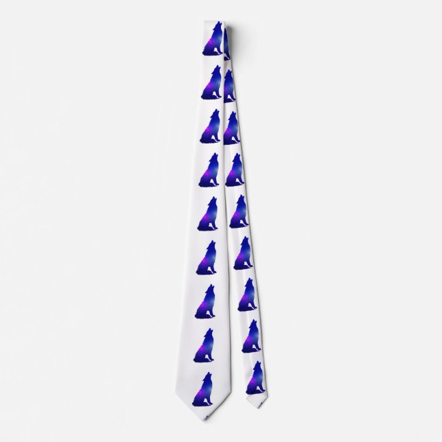 Space Wolf howling - Choose background colour Tie (Front)