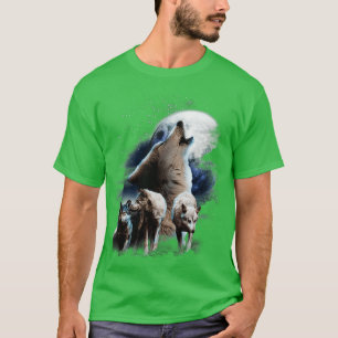 Space Wolves Cosmic Snow Wolf Howling At Moon T-Shirt