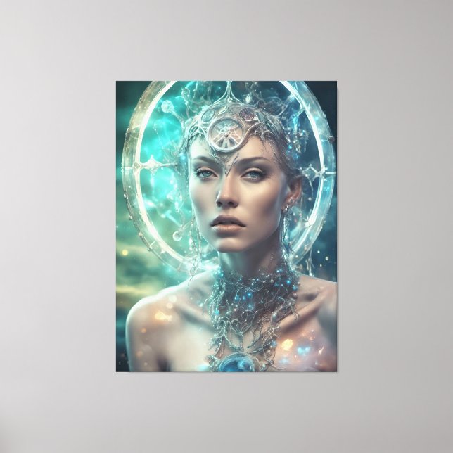 Space Woman Beautiful Scifi Canvas Print (Front)