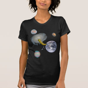 Space Worm Eating Earth T-Shirt