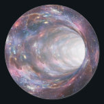 Space Wormhole Nebula Optical Illusion Classic Round Sticker<br><div class="desc">Very cool optical illusion sticker! This amazing space wormhole nebula design looks like you can see into and through the sticker! A fun sticker for science fiction fans, geeks, or those who just love the stars and space! This sticker is fully customisable - you can add your own text and/or...</div>