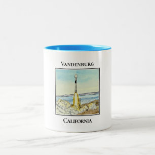 Space X Rocket Launch, Vandenburg, California Two-Tone Coffee Mug
