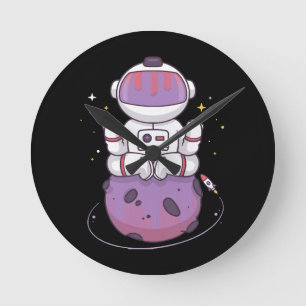 Space Yoga Round Clock