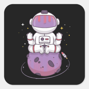 Space Yoga  Square Sticker