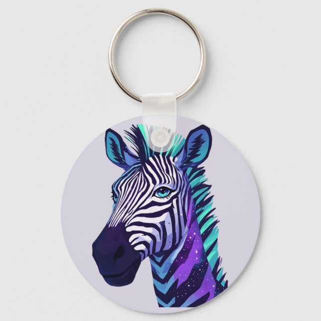 Space Zebra Key Ring (Front)