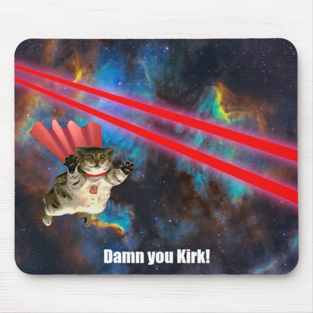 Spacecat Evading Phasers Mouse Mat (Front)