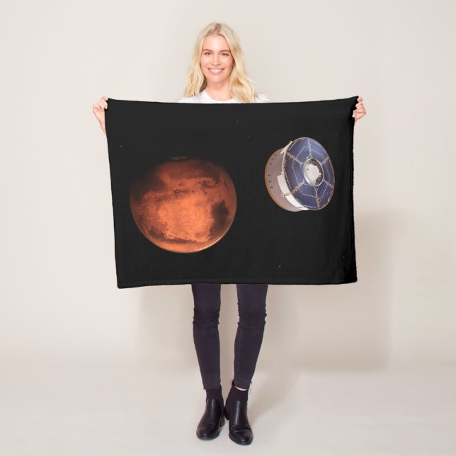Spacecraft Carrying The Perseverance Rover Fleece Blanket (In Situ)