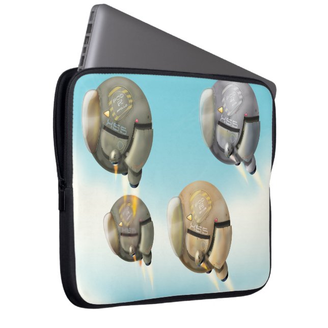 Spacecraft flying through a planet laptop sleeve (Front Right)
