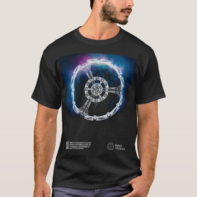 Spacecraft & Galaxy Themed Unisex T-shirt (Front)