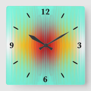 Spacecraft Reentry Plasma Field Colours Abstract  Square Wall Clock
