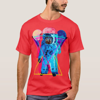 Spaced Out riple Astronaut Outer Space Art T-Shirt