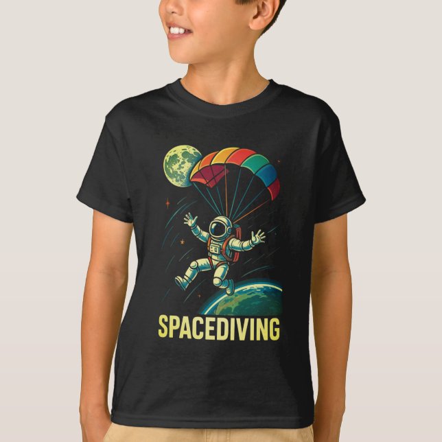Spacediving Astronaut Skydiving T-Shirt (Front)