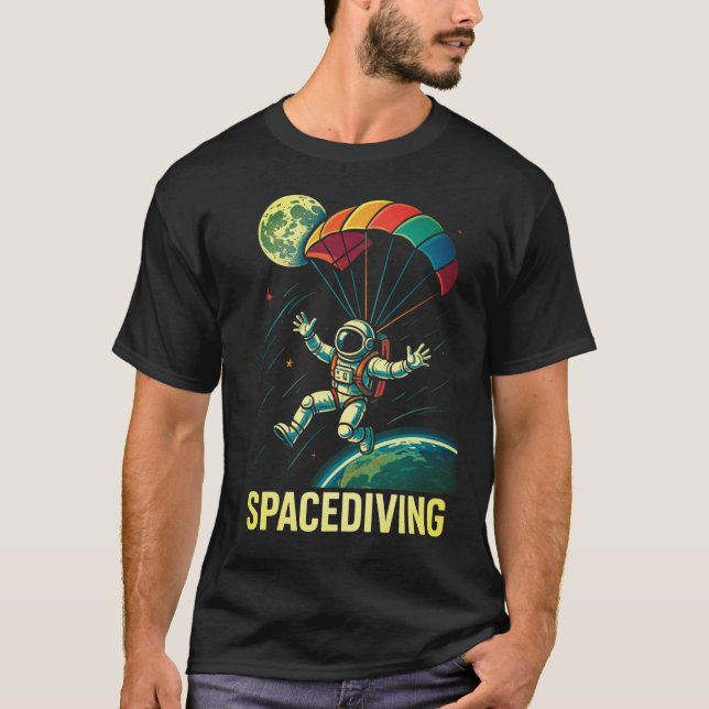 Spacediving Astronaut SkydivingT-Shirt T-Shirt (Front)
