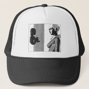spacegirl and trucker hat