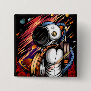 Spaceman 15 Cm Square Badge