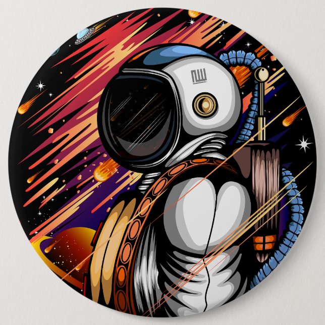 Spaceman 6 Cm Round Badge (Front)