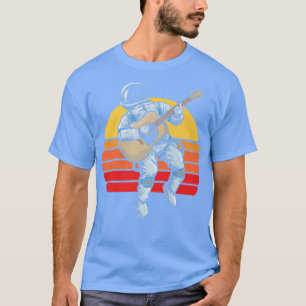 Spaceman Acoustic Guitar Music Astronaut 80s Retro T-Shirt