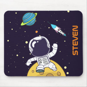 Spaceman Astronaut Floating in Outer Space Mouse Mat
