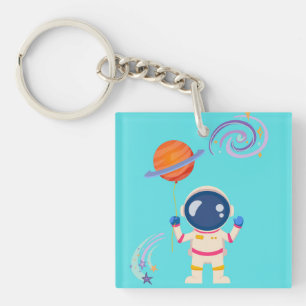 Spaceman cartoon adventures. key ring