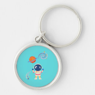 Spaceman cartoon adventures. key ring