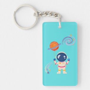 Spaceman cartoon adventures. key ring