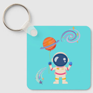 Spaceman cartoon adventures. key ring