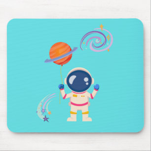 Spaceman cartoon adventures. mouse mat